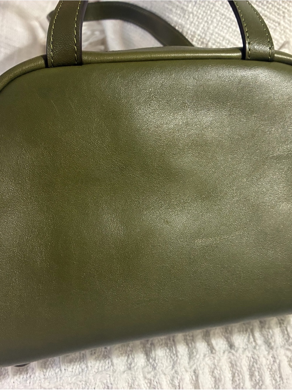 Coach Olive Green Leather Double Pocket Shoulder Bag - Picture 12 of 14